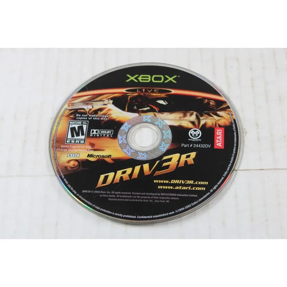 Driv3r - Driver 3 (Microsoft Xbox, 2004) Authentic, disc only, tested